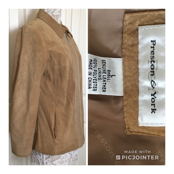 Preston & York Suede Tan Leather Jacket - Picture 5 of 5